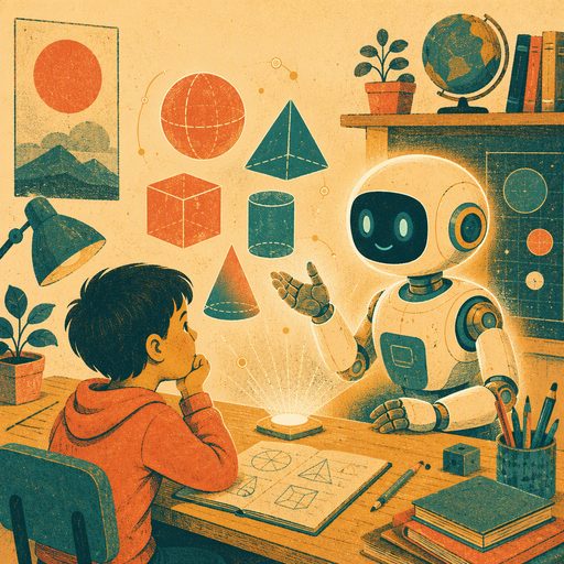 AI tutors risograph illustration