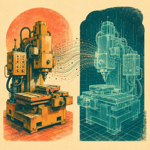 Digital twins risograph illustration