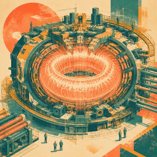 Fusion power risograph illustration